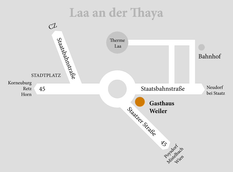 Anfahrt- und Lageplan Gasthaus Martin Weiler